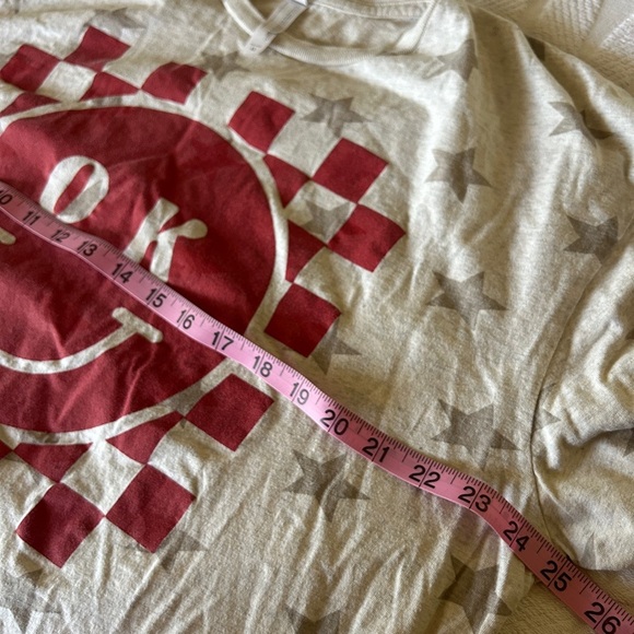 EUC size XL tee with stars, smiley , and O-K! Happy, okay, USA. Unisex - Picture 5 of 6
